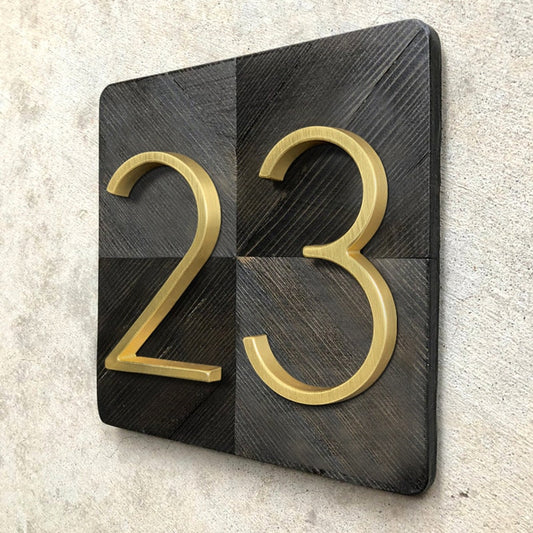 Huisnummers - LuxiNum - Modern Ontwerp - Gouden Afwerking