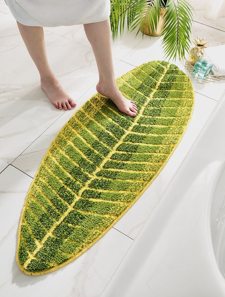 Badmat - LeafLux - Tropisch Design - Antislip Zacht