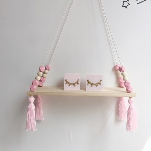 Wandplank - CharmWood - Decoratieve Kralen - Stijlvolle Opbergruimte