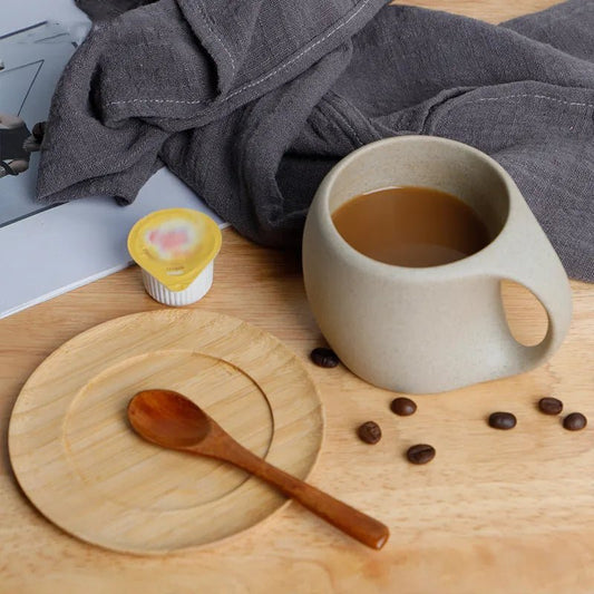 Koffiekop Set - RetroCups - Keramisch Design - Klassieke Schotel