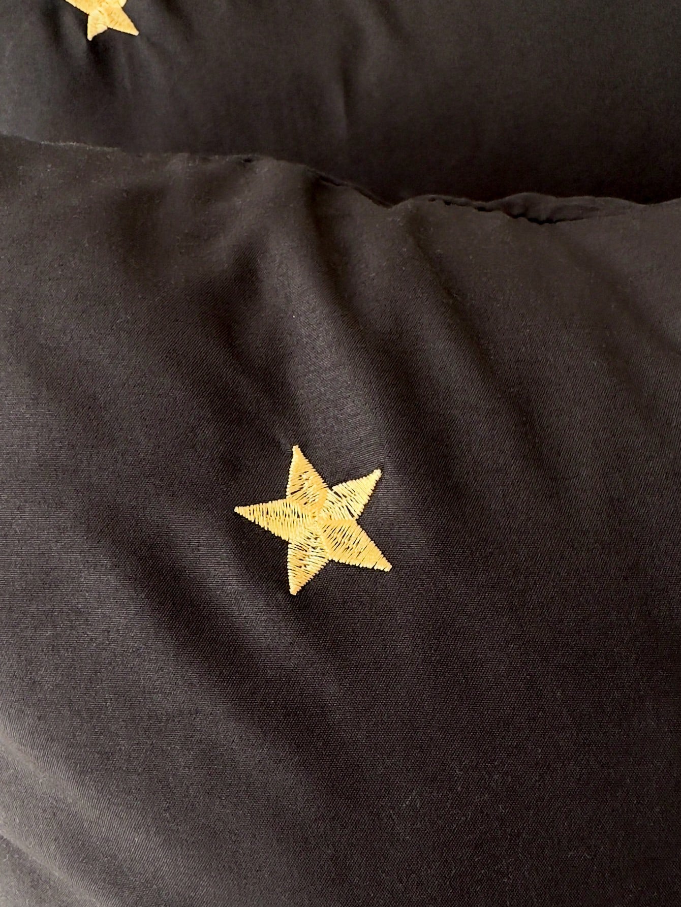 Kussenslopen - StarMoon - Geborduurd Design - Zwarte Katoen