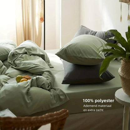 Dekbedovertrekset - DreamSoft - Lichtgroen - Minimalistisch Design