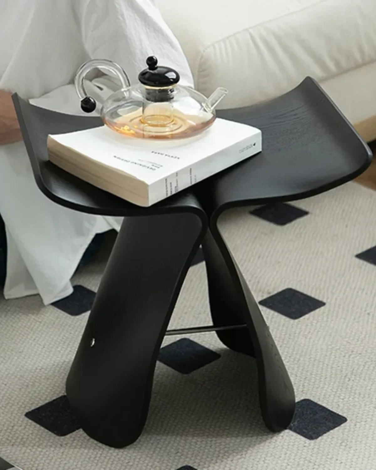 Bijzettafel - EleganceWood - Vintage Design - Vlinder Vorm