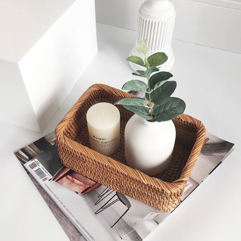 Opbergmand - WickerMax - Handgeweven Riet - Multifunctionele Organizer